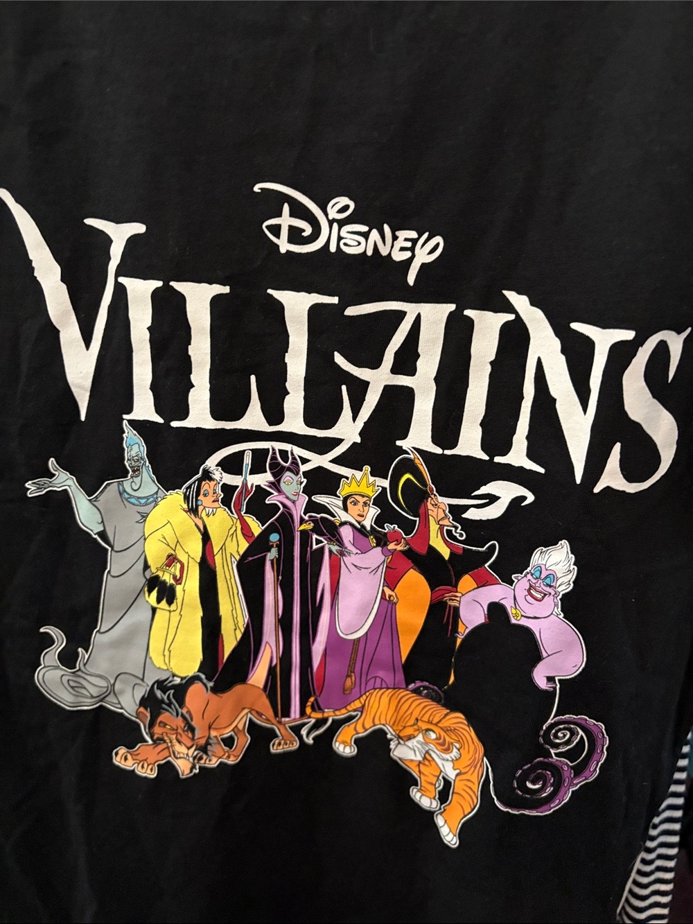 Disney Black Villains Graphic Tee with Multicolor Character Art - Picture 2 of 3